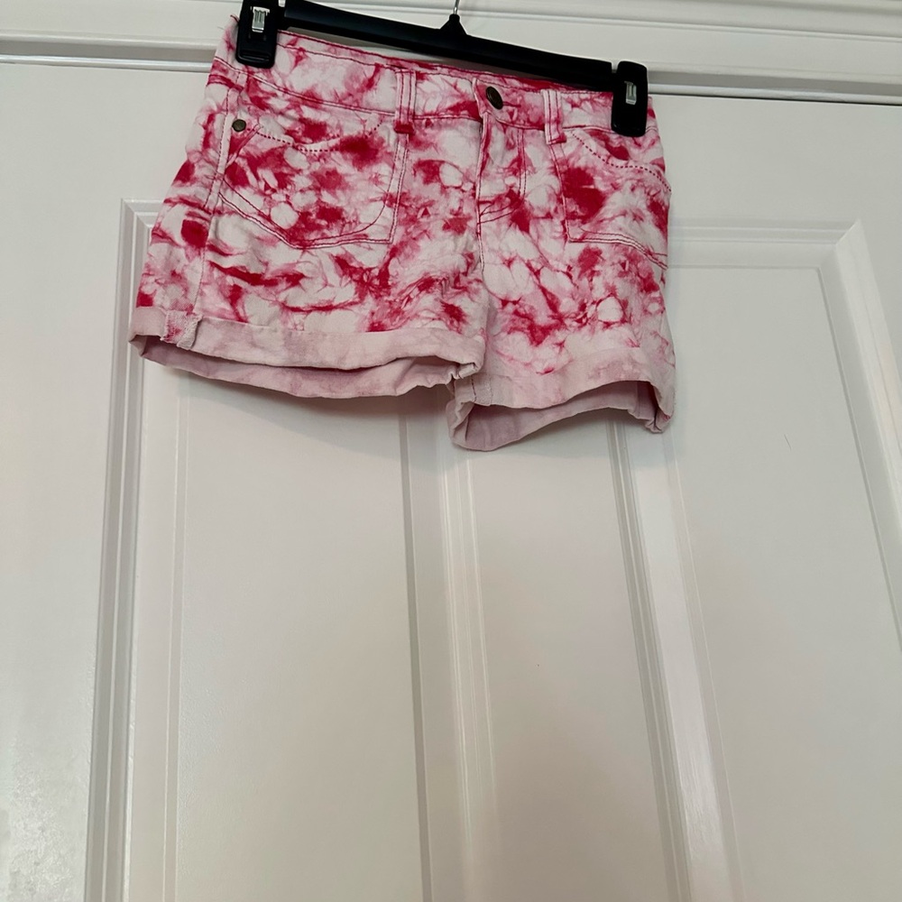 Jessica Simpson Pink and White Tie-Dye Shorts